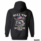 Rizz 'Em With The 'Tism Hoodie - Featuring A Raccoon Wearing An American Cowboy Hat And Sunglasses, Perfect For Outdoor Parties And Casual Events