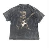 Rock Cat Playing Guitar Vintage Shirt, Retro Funny Guitar Cat T-Shirt, Cat Lovers, Rock Lovers Gift, Funny Gift, Rocker Shirt Menswear Top