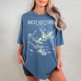 Rocky Mountains Shirt, Retro Comfort Colors T-Shirt, Colorado Tshirt, Oversized National Park T Shirt, Nature Graphic Tee, Outdoor Hiker Tee