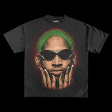 Rodman Big Face Tee Retro Cotton T-Shirt