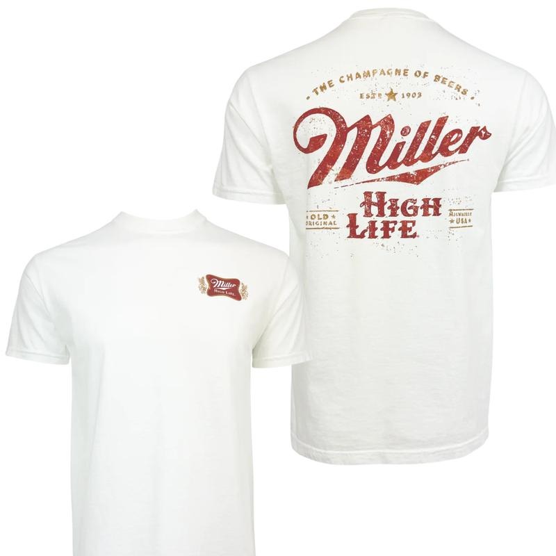 [SALE UP TO 45%] Miller High Life The Champagne of Beers Vintage Graphics T-shirt,Father's Day Gifts, Mother's Day Gifts Shirt Cotton Menswear