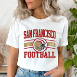 SF Football Shirt, Vintage Football Graphic Tee, School Spirit Shirt, Team Mascot Shirt, Football Classic Cotton Crew Neck Tee Crewneck Fit Top Unisex