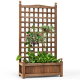 Solid Wood, Farmhouse, Garden, Planter Box, 48-inch High, Trellis