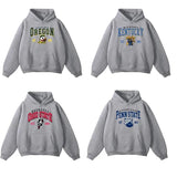 SPORT GREY HOODIE Vintage NCAA College All Teams Top Sports Classic Sweater Pullover Long Sleeve Sweatshirts Menswear Casual