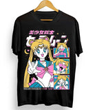 Sailor Moon T-Shirt Usagi Tsukino Girl Women's Men's Clothing Shirt Tee All Size Menswear Polyester