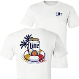 [Sale Up to 50%] Miller Lite Beach Holiday T-shirt, Refreshing Summer Beer Vacation T-shirt for DAD, for Men and women Cotton Menswear
