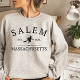 Salem Massachusetts Sweatshirt, Halloween Sweater, Halloween Gift, Crewneck Halloween Sweatshirt,  Witches Sweatshirt, Salem MA Shirt