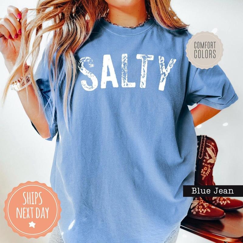 Salty Comfort Colors Tshirt - Trendy Beach Shirt - Summer Tee - Vacation Shirt - Preppy Clothes For Girls - Cute Summer Outfits For Women