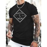 Salty Pattern Novel Men's T-Shirt - Short-Sleeved Casual Summer Tee with Comfortable Fit and Fashionable Street Style - Ideal for Daily and Outdoor Activities Made in USA