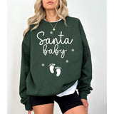 Santa Baby Christmas Sweatshirt, Expecting Mom To Be Christmas T-Shirt, Christmas Maternity Sweater, Christmas Pregnancy Reveal Shirt, Christmas Gift For New Mom