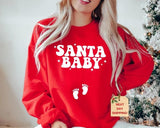 Santa Baby Sweatshirt, Christmas Maternity, Christmas Pregnancy Announcement Hoodie, Pregnancy Announcement Sweatshirt, Christmas Pregnancy