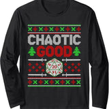 Santa Chaotic Good Christmas D20 Ugly Tabletop Sweater Long Sleeve T-Shirt