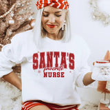 Santa's Favorite NURSE Crewneck Sweatshirt.  Everyday  Christmas NURSE Unisex Pullover Crewneck Sweatshirt.