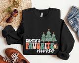 Santa's Favorite Nurse Sweatshirt, Christmas Nurse Sweater, Nurse Appreciation, Nurse Student Christmas Gift, Nursing School Xmas Party Hoodie.