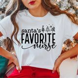 Santa's Favorite Nurse T-Shirt, Christmas Nurse Shirt, Christmas Tree Tee, Christmas Nursing Holiday Tee, Christmas Party Shirt, Christmas Gift T-Shirt.