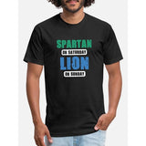 Saturday Lions Sunday Funny Detroit Funny Men's Short Sleeve Graphic T-Shirt Collection Black Made in USA