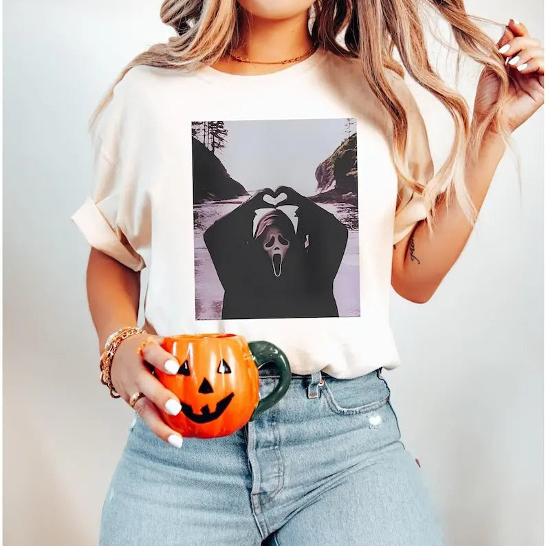 Screaming Ghost Heart Hands Shirt -Sweashirt, Halloween Scary Movie T-Shirt, Thriller Movie Shirt, Halloween Sweashirt, All Size, For Women, For Men