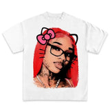 Sexyy Kitty Graphic Rap Tee Vintage Big Face Hip Hop T-shirt 222554
