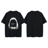 Shark Head Round Neck Pullover Loose Short Sleeve T-Shirt