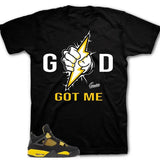 Shirt To Match Jordan 4 Thunder Tour Yellow Shoes - God Got Me Tees Crew Neck Cotton Black Casual Collar 3000 BC clothes