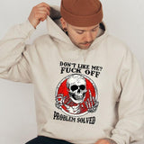 Skull Don't Like Me Fck Off Print Shirt, Trending Shirt 25, Gift For Men, Womens