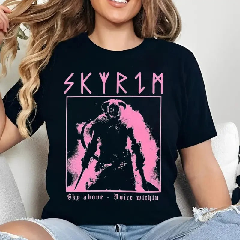 Skyrim Elder Scrolls Dragon Born T Shirt, Limited Skyrim Sky Above Voice Within Vintage T Shirt, Skyrim Vintage T Shirt, Unisex Short Sleeve Tee Shirt, Casual Clothing Top Womenswear Women