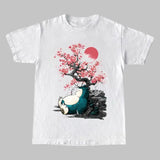 Sleeping Under the Tree Vintage Graphic Tees, Snorlax T-Shirt, Pokemon Shirts, Pokemon Stuff, Unisex Anime Manga Shirt Top Menswear Womenswear