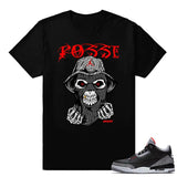 Sneaker T Shirts Jordan 3 Black Cement Sneaker tees Posse Casual Classic