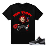 Sneaker T Shirts Jordan 3 Black Cement Sneaker tees Trippy Red Been Trippy Clothing Collar