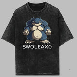 Snorlax Vintage Tee, Pokemon Graphic Tee, Swoleaxo T-Shirt, Gym Shirt, Anime Shirt, Gift For Pokemon Fans, Unisex Anime Gift For Menswear Womenswear Top