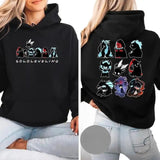 Solo Leveling Chibi Graphic Hoodie Double-sided, Anime Manga Graphic Pullover Hoodie Cotton