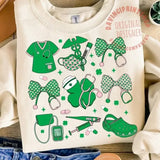 St. Patricks day nurse tshirt-sweatshirt-hoodie, St.Patricks Day Nurse Coquette sweatshirt, Nurse St.patricks Day shirt, Nurse tshirt, St.patricks sweatshirt, Shamrock tshirt