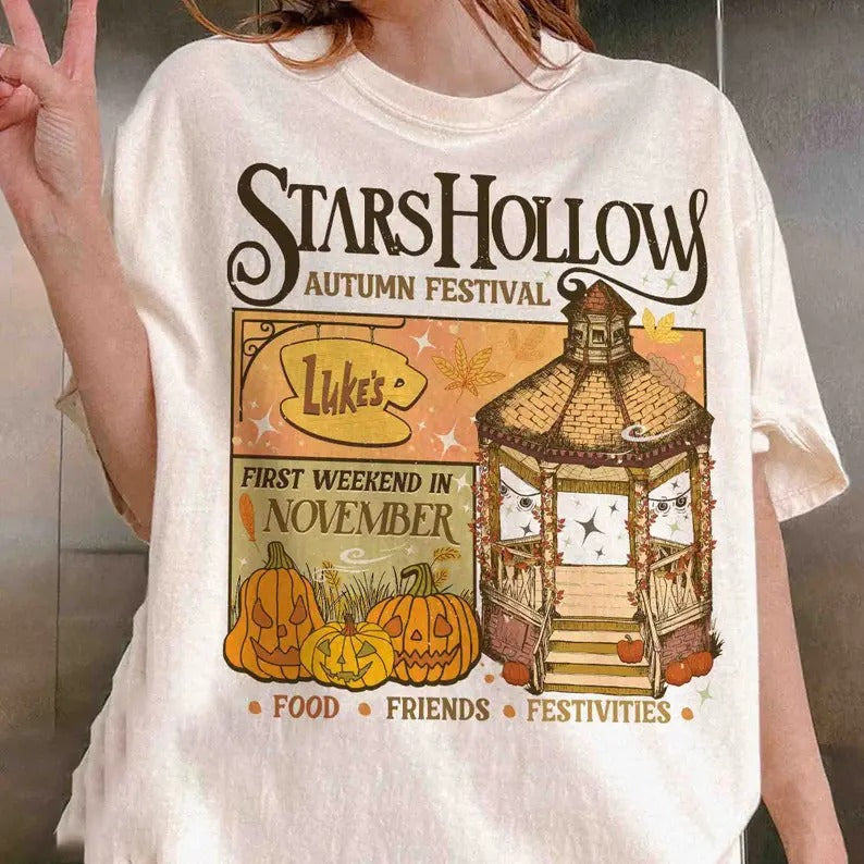 Stars Hollow Autumn Festival Comfort Colors Shirt, Where You Lead I Will Follow Shirt, Tv Show Fans Gift, Fall Shirt, Luke's Coffee Tee