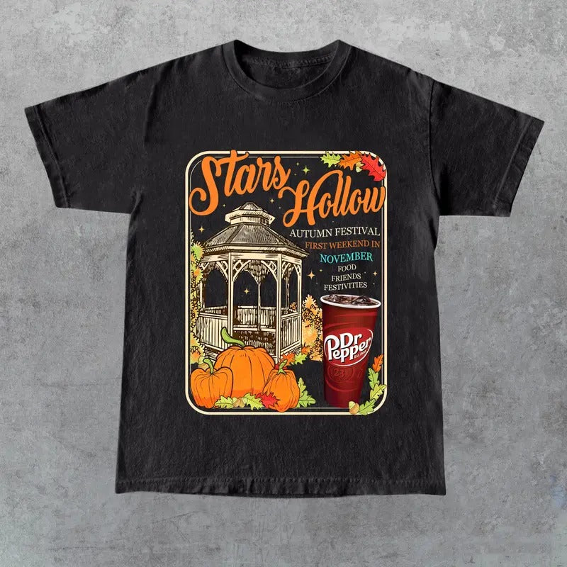 Stars Hollow Connecticut 1779 Shirt, Gilmore Girls Shirt, Autumn Tshirt, Dr pepper, Full Color, For Men, For Women