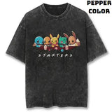 Starter Friends Pokemon Vintage T-Shirt, Pikachu Shirt, Pokemon Merch, Pokemon Shirt, Pokemon Pikachu Shirt, Cute Shirt, Anime Manga Shirt, Graphic Tee Shirt, Unisex T-Shirt, Gift For Fan Pokemon, Crewneck Short Sleeve Shirt Top Menswear Streetwear