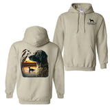 Straight Up Southern Hoodie Sweatshirt T-Shirt, Featuring A Hunting Dog And Sunset Scene, Casual Wear For Men And Women, Trendy Shirt