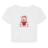 Strawberry Bear Y2K Graphic Cropped T-Shirt