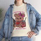 Strawberry Jams But My Glock Don't T-Shirt, Granola Girl Aesthetic Strawberry Jams But My Glock Don't Raccoon Shirt, Weird Bottom Casual Cotton