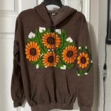 Sun flowers embroidered hoodie size M