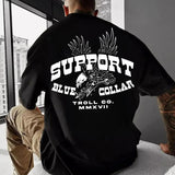 Support Blue Colar Troll Co MMXVII T-shirt/Sweatshirt - Classic Fit, 100% Cotton