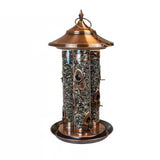 Large, Copper, Bird Feeder, 3 Tubes, 9 Feeding Ports