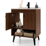 Mid-Century, Modern, Bathroom Vanity, Walnut, Wood Finish, Sink