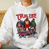THUGLIFE Christmas Shirt, Christmas Movies Shirt, Xmas Graphic Tee Comfort Cotton Fabric Top Fit Hoodie Womenswear Sweatshirts Embroidered Prints