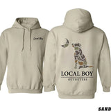 TTP Local Boy Outfitters Hoodie, Classic Camouflage Dog Design Featuring Moon Graphics, Country Boy Clothing, Perfect for Outdoor Enthusiasts and Dog Lovers, Unisex Hoodie for Everyday Comfort and Southern