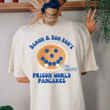 TVD | Vampire Diaries | Mystic Falls | Comfort Colors T Shirt | Prison World | Damon's Pancakes Tee Womenswear Cotton Fabric Top Garment Soft