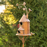 Cast Iron, Metal Birdhouse, Pole, Stake, Copper Finish