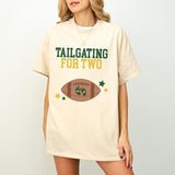 Tailgating For Two Football Themed Pregnancy Announcement Shirt Tiny Tailgater On The Way Maternity T-shirt Football Baby Reveal Team Colors Crewneck Shirt