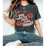 Teacher T-Shirts, You Make The Whole Class Shimmer, Retro 5th Grade Teacher Shirt, Back To School, Teacher Appreciation Gift, Gift For Him, Gift For Her, Menswear Cotton Classic Casual Basic Short Sleeve