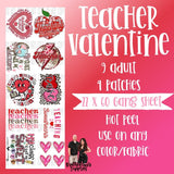 Teacher Valentine's Day #1 Gang Sheet, 22 x 60