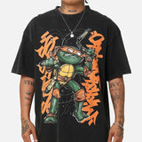 Teenage Mutant Ninja Turtles Michelangelo X Sofles Vintage T-Shirt Trending Movie T shirt Vintage 90s T-shirt gift for Movie fans gift for him gift for her unisex T-shirt Urbanwear Shirt Fabric Menswear